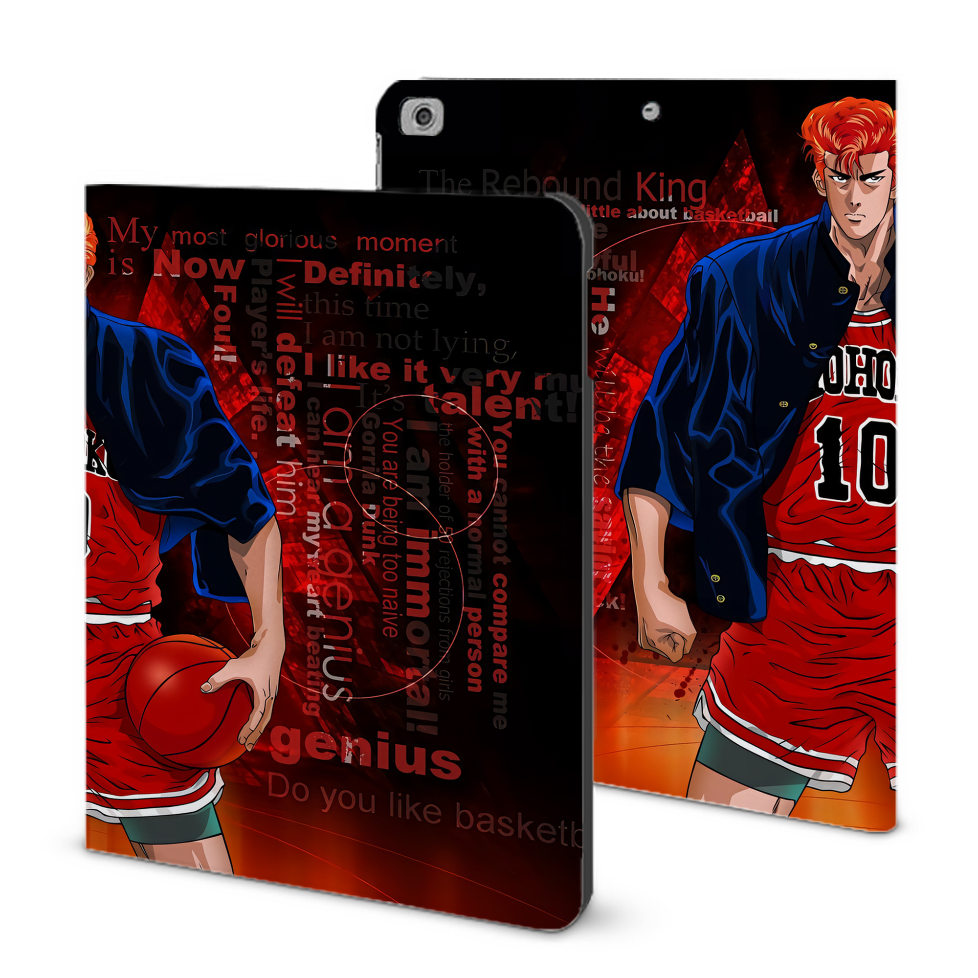 （画像用） SLAM DUNK／スラムダンク IPad ケース ブック型 PUレザー TPU 耐衝撃 軽量 薄型 ペン収納なし 全面保護 IPad 各モデル対応